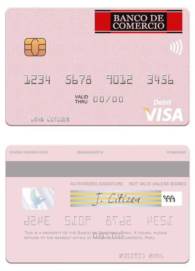 Peru Banco de Comercio visa debit card